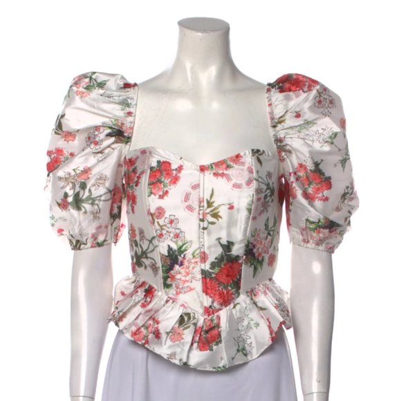 HEMANT & NANDITA Tops - HEMANTA & NANDITA Floral Square Neck Top
